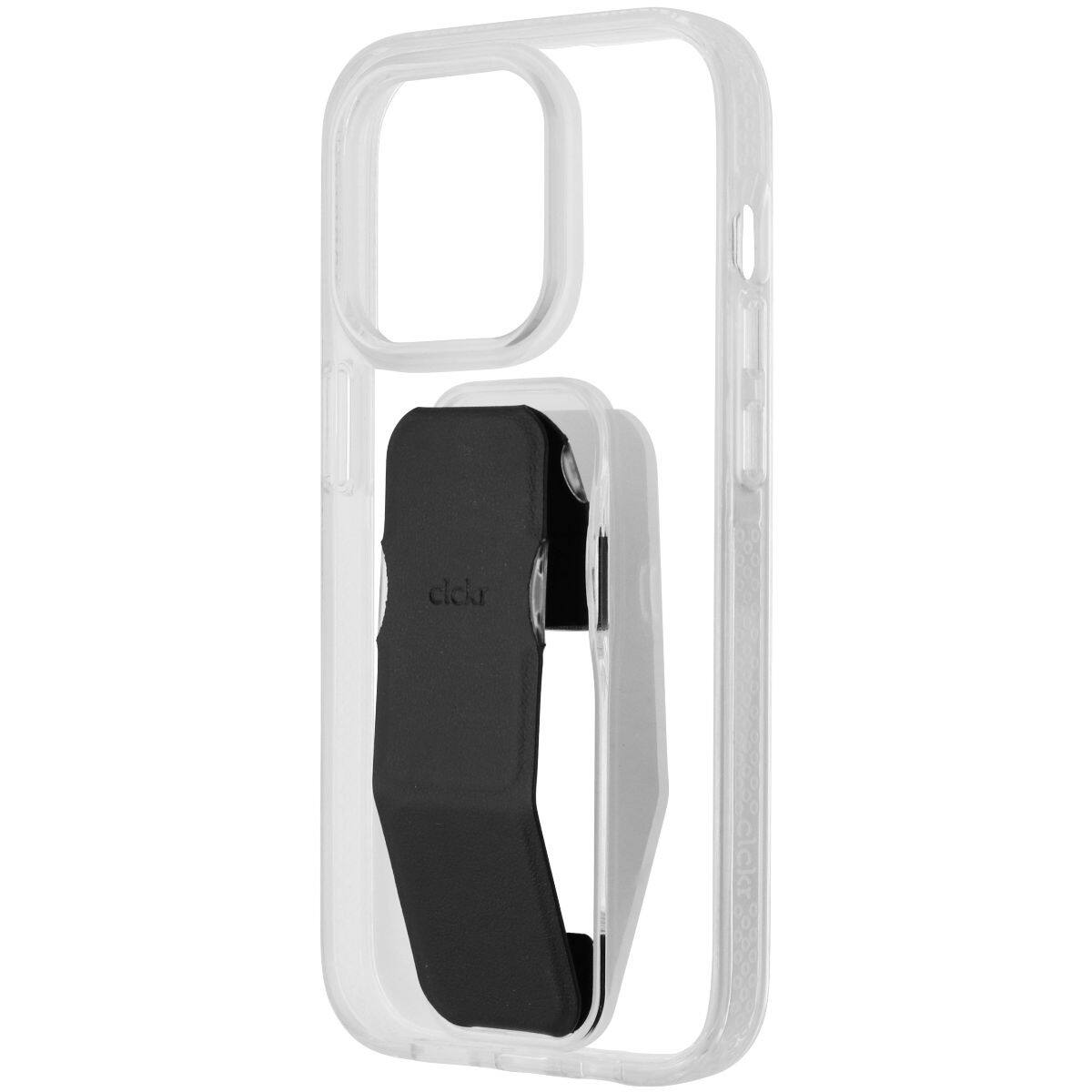 Front. CLCKR - CLCKR Stand & Grip Case for Apple iPhone 14 Pro Smartphone - Clear/Black - Clear.