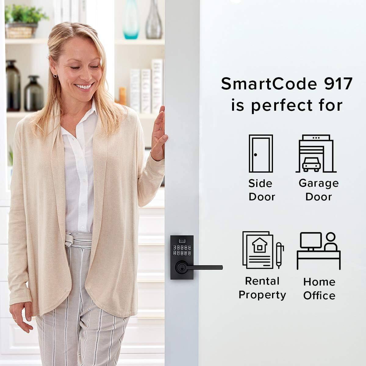 SmartCode 917 is perfect for Side Door Garage Door, Rental Property, Home Office