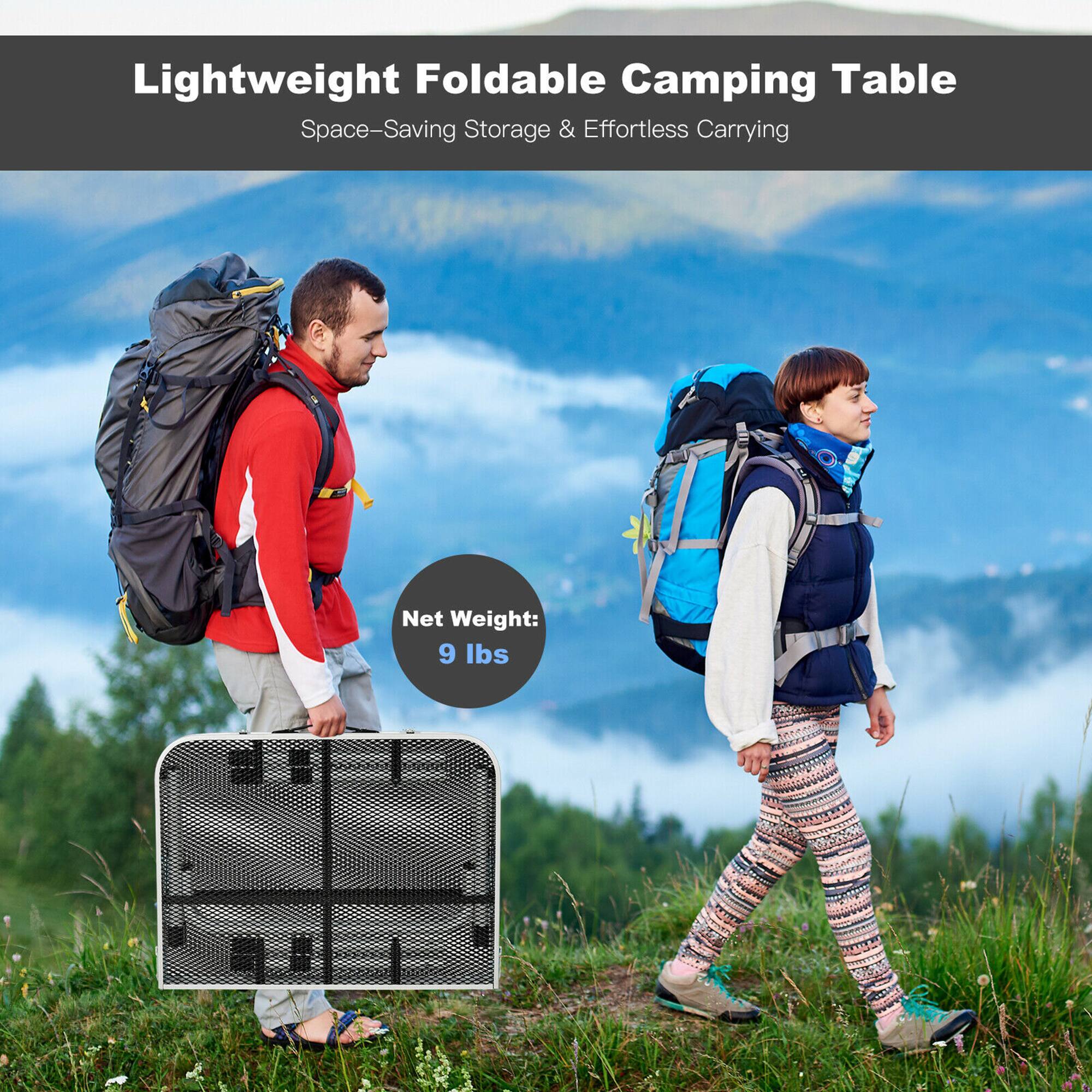 Lightweight Foldable Camping Table  
Space-Saving Storage & Effortless Carrying  
Net Weight: 9 lbs