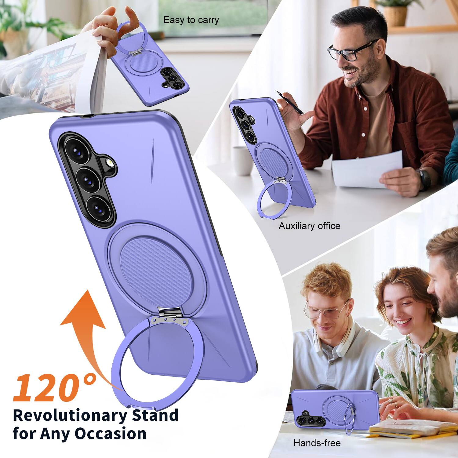 Easy to carry  
Auxiliary office  
120° Revolutionary Stand for Any Occasion  
Hands-free