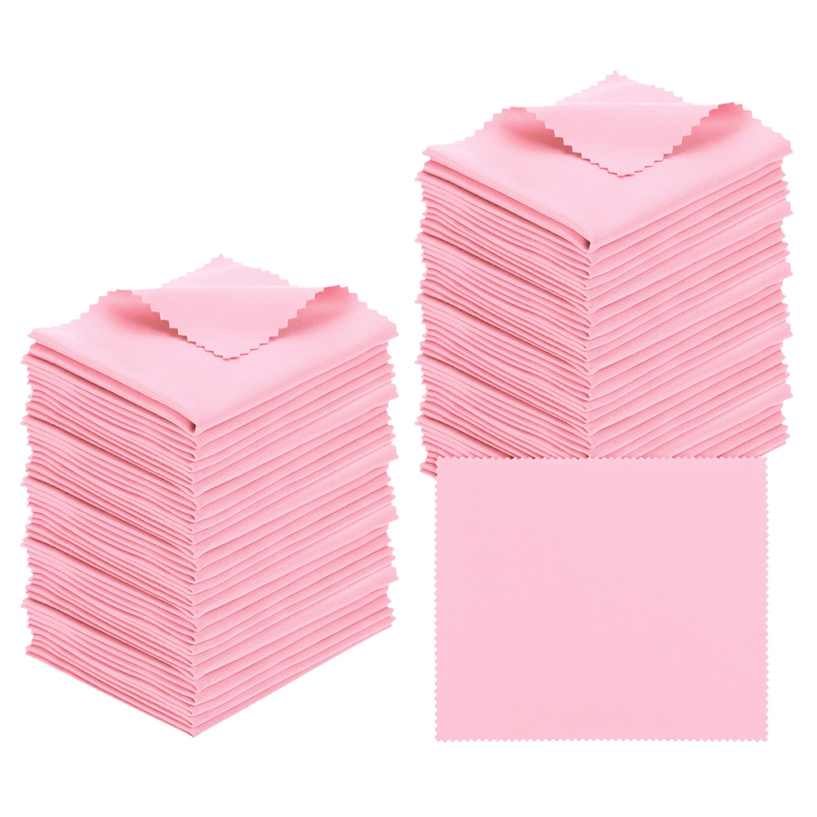 Unique Bargains - Eyeglass Microfiber Cleaning Cloth 7"x6", 50pcs Soft Wipe for Lens, Eyeglasses, Screens in Individual Vinyl Pouch - Pink