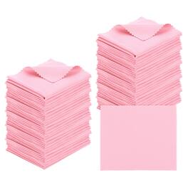 Unique Bargains - Eyeglass Microfiber Cleaning Cloth 7"x6", 50pcs Soft Wipe for Lens, Eyeglasses, Screens in Individual Vinyl Pouch - Pink