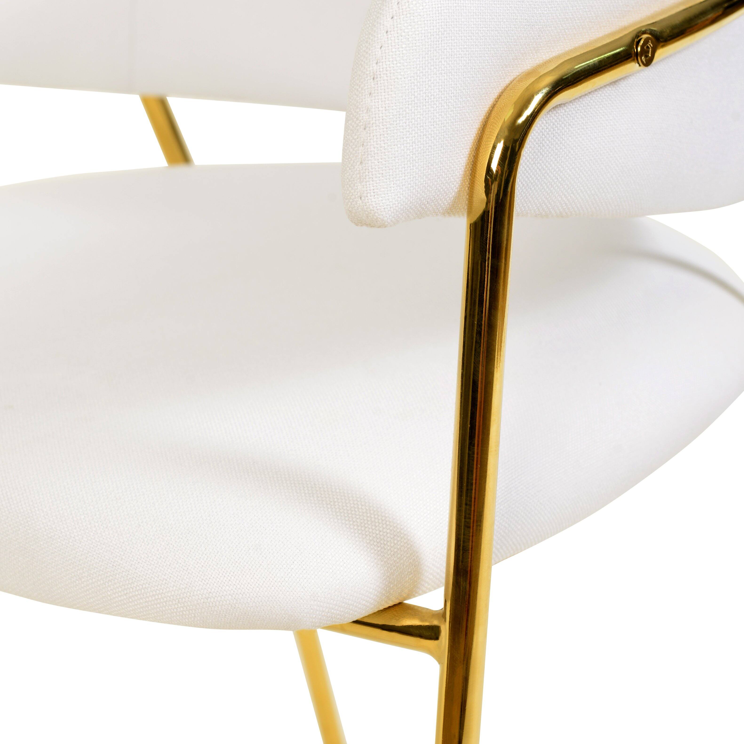 Alt View 6. LeisureMod - Axis Modern Upholstered Kitchen & Dining Room Chair with Stainless Steel Legs - Perfect for Home Office - White.