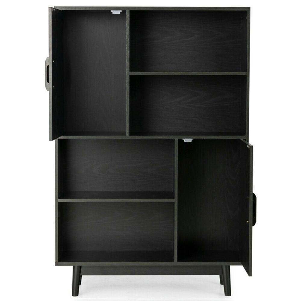 Alt View 1. Kadyn - Versatile Shelving Unit BookcaseBookcasesBookshelves Corner ShelfSideboard Storage Cabinet with Door ShelfBlack - Black.