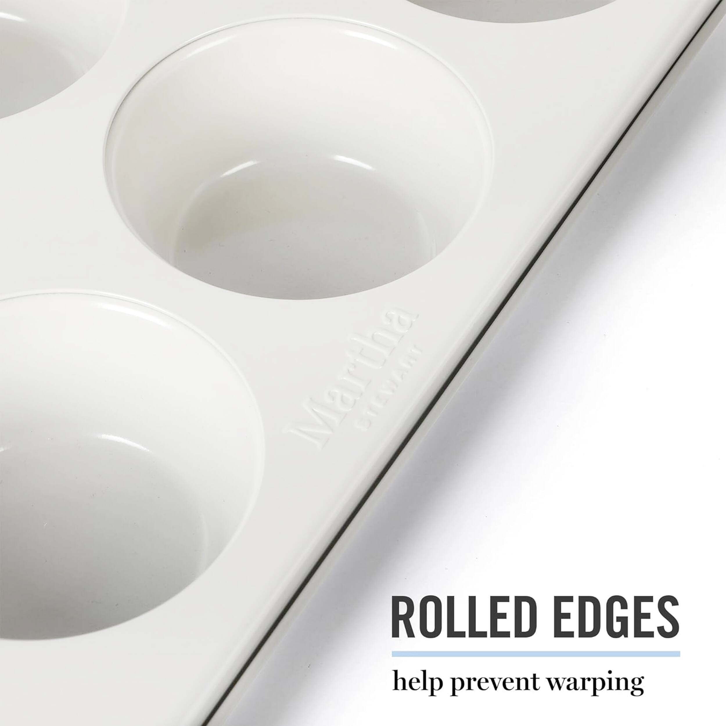 Martha Stewart Rolled Edges help prevent warping.