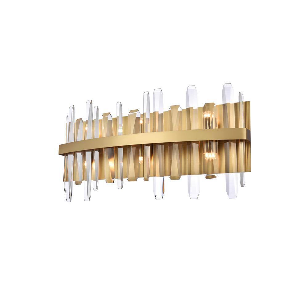 Alt View 2. Elegant Lighting - Serena 24 inch crystal bath sconce in satin gold - Satin Gold.