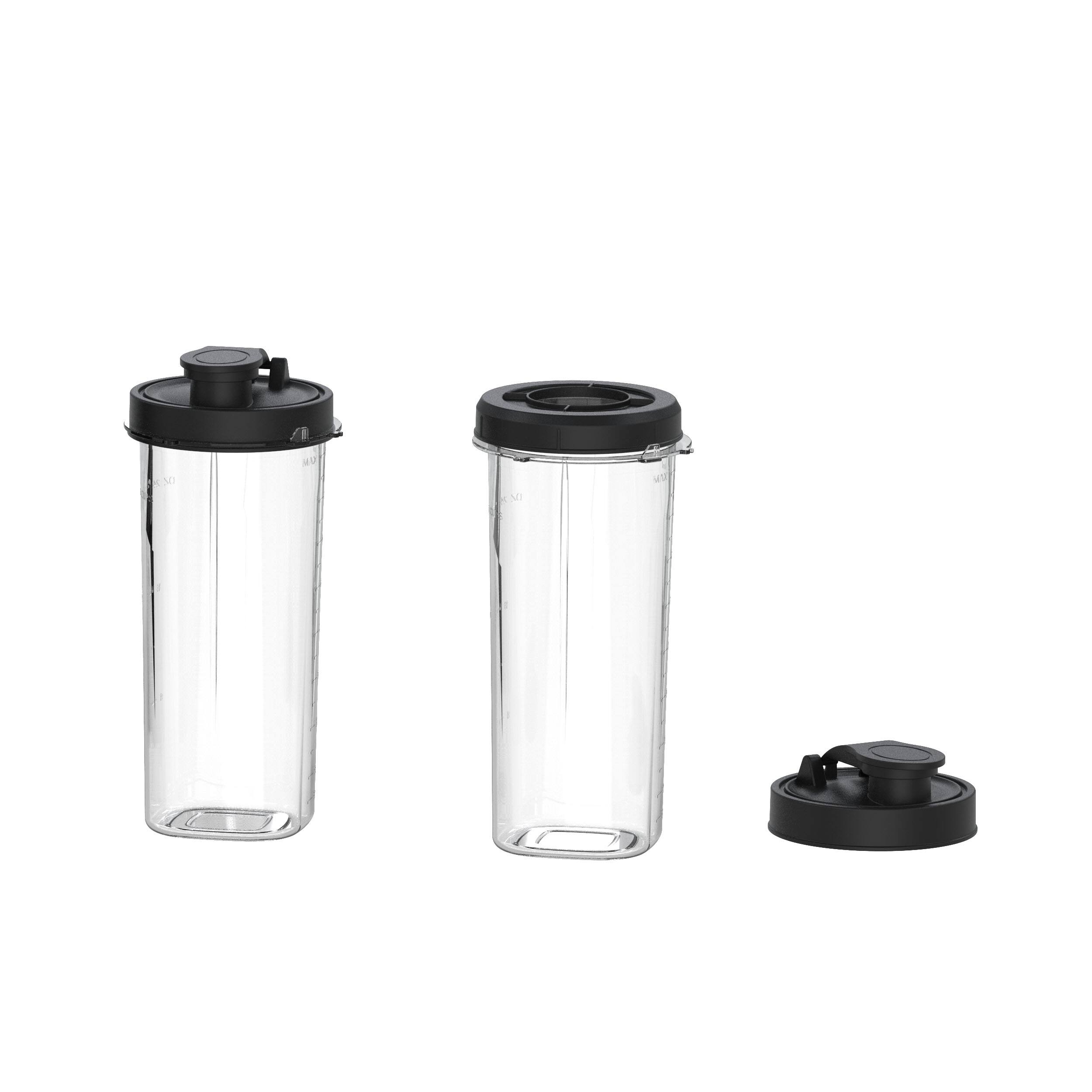 Alt View 3. MegaChef - MegaChef 8 Cup Knob Panel Blender with 5 Cup Food Processor and Two 24 Ounce On-The-Go Cup Combo Set - Black.