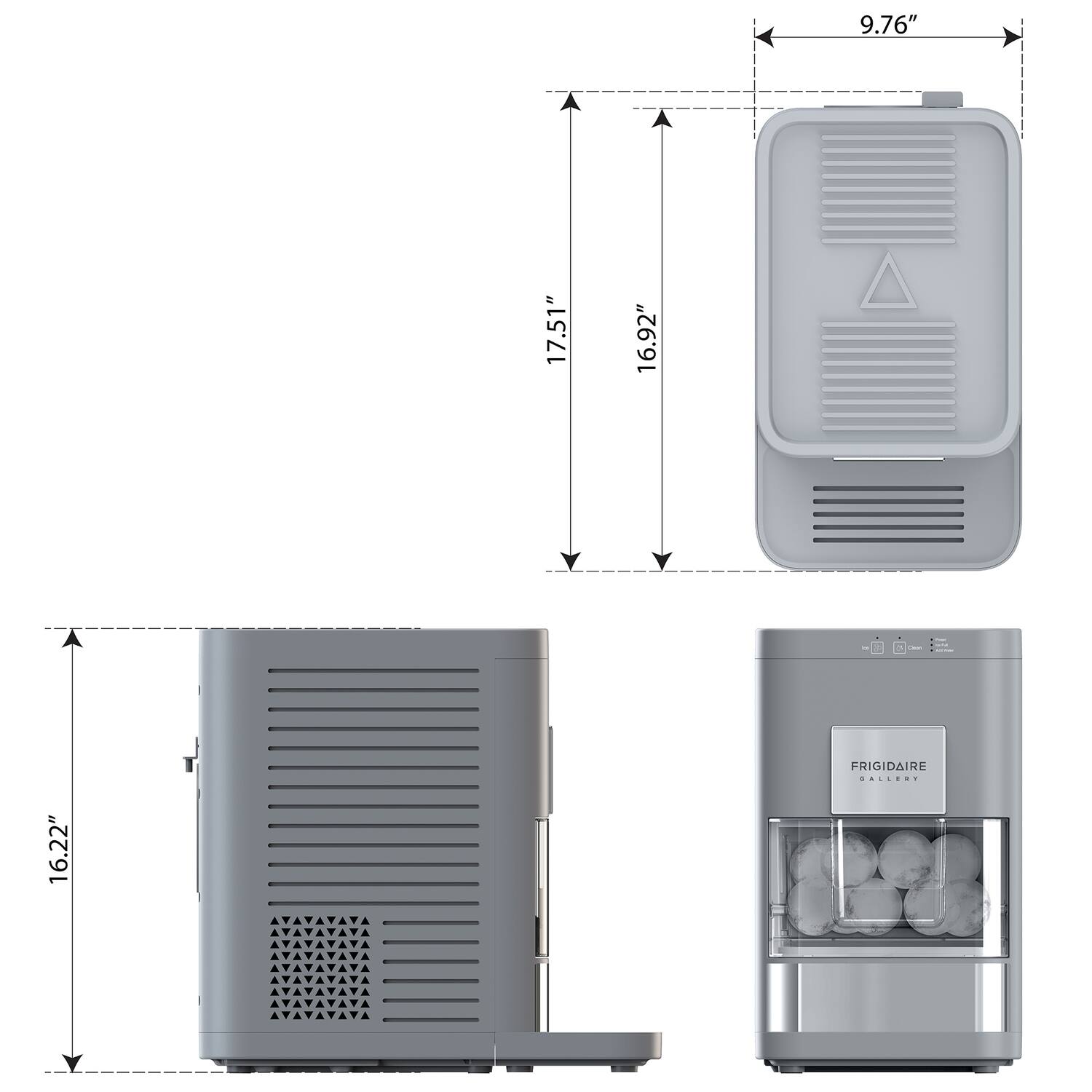 9.76" 17.51" 16.92" A - I 16.22" FRIGIDAIRE GALLERY