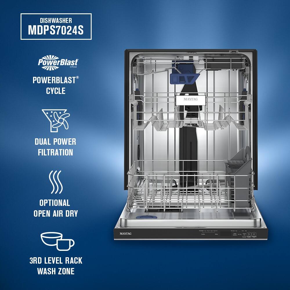 Dishwasher MDP57024S

- PowerBlast Cycle
- PowerBlast® Cycle
- Dual Power Filtration
- Optional Open Air Dry
- 3rd Level Rack Wash Zone