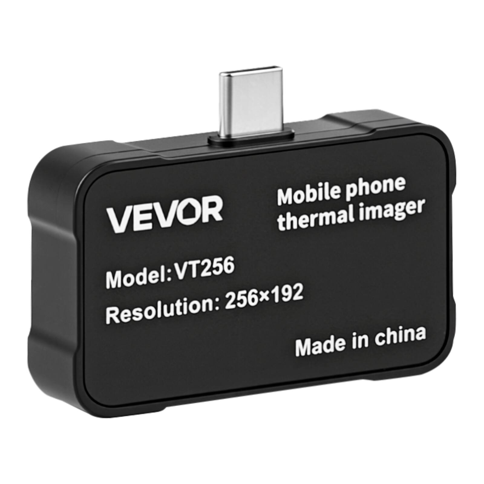 Mobile phone VEVOR thermal imager  
Model: VT256  
Resolution: 256x192  
Made in China