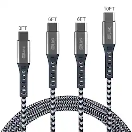 miLink - 4-Pack Type-C to USB-A Charging & Sync Cable