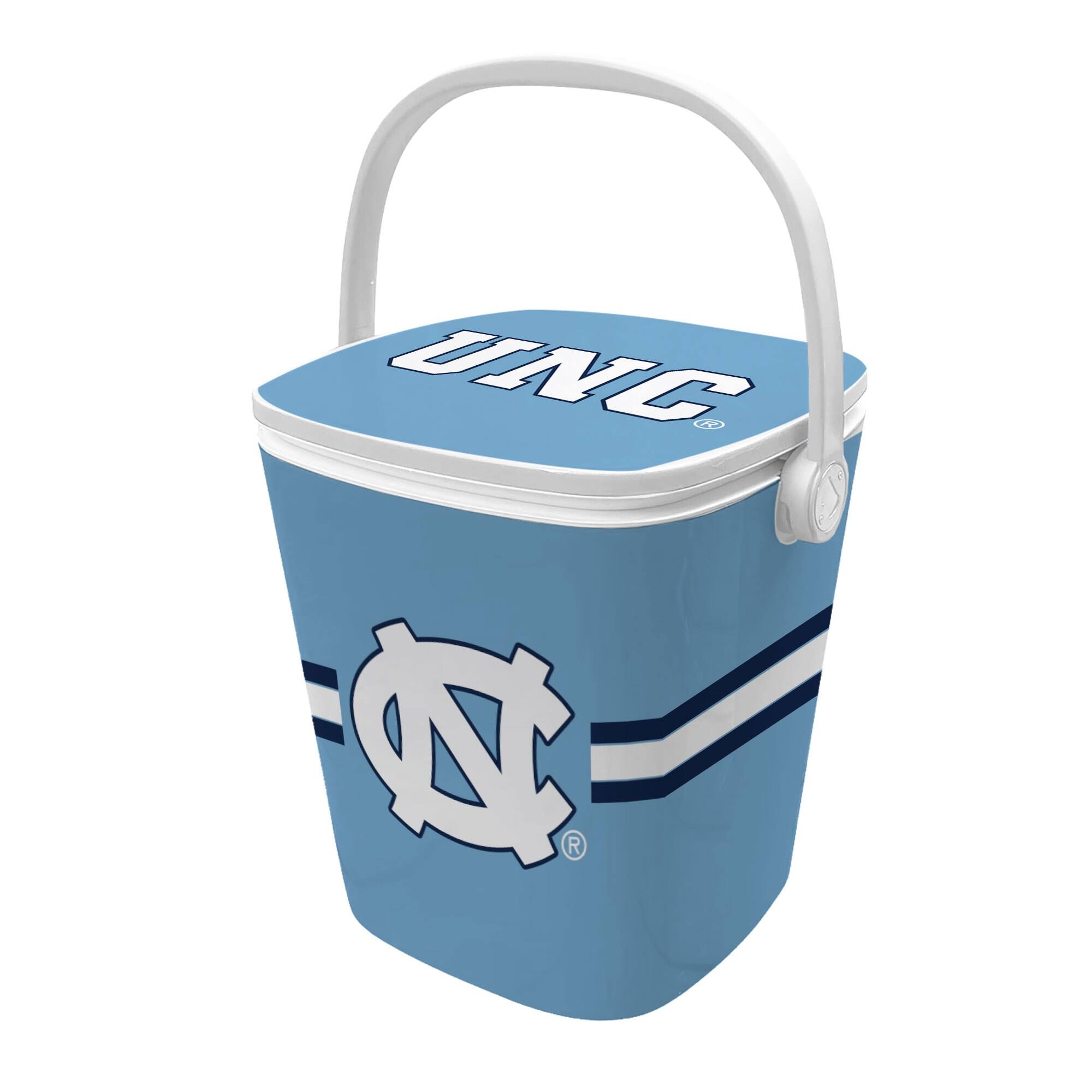 Front. Indigo Falls - North Carolina Tar Heels 16-Quart Mini Cool Bar Cooler - White.