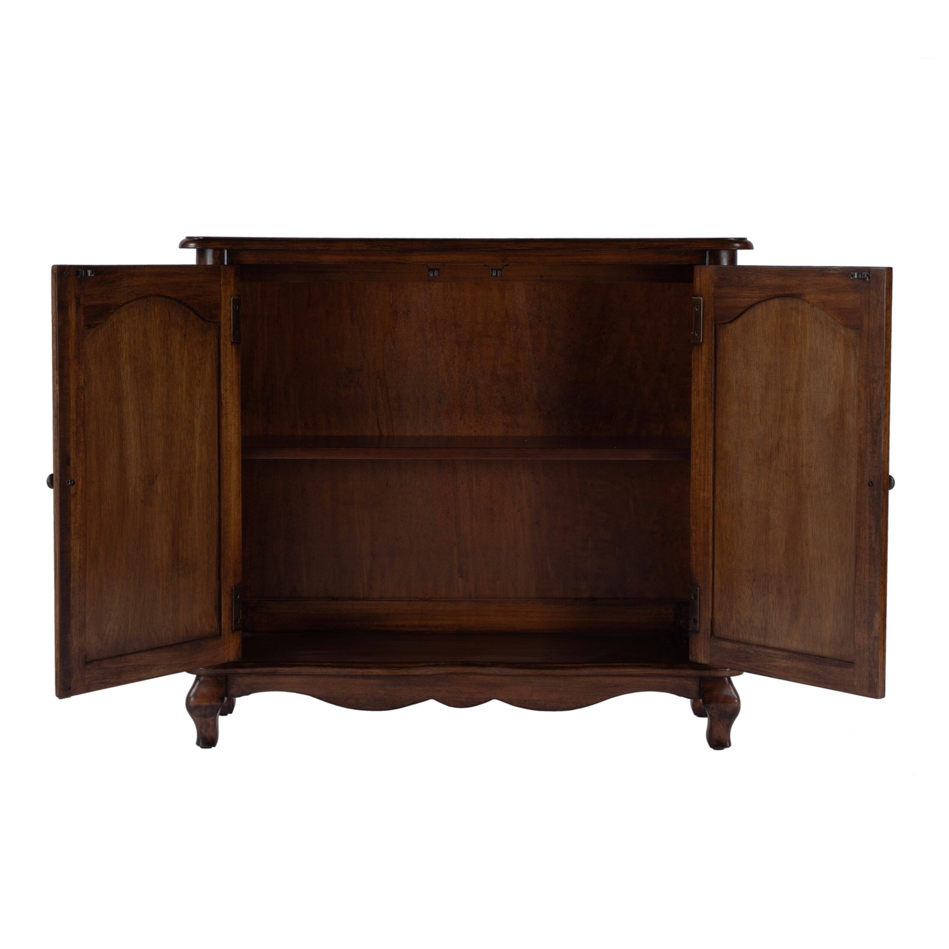 Alt View 2. Butler Specialty - Leyden 36 in. W Rectangular Wood 2 Door European Accent Cabinet with 1 Fixed Interior Shelf - Medium Brown.