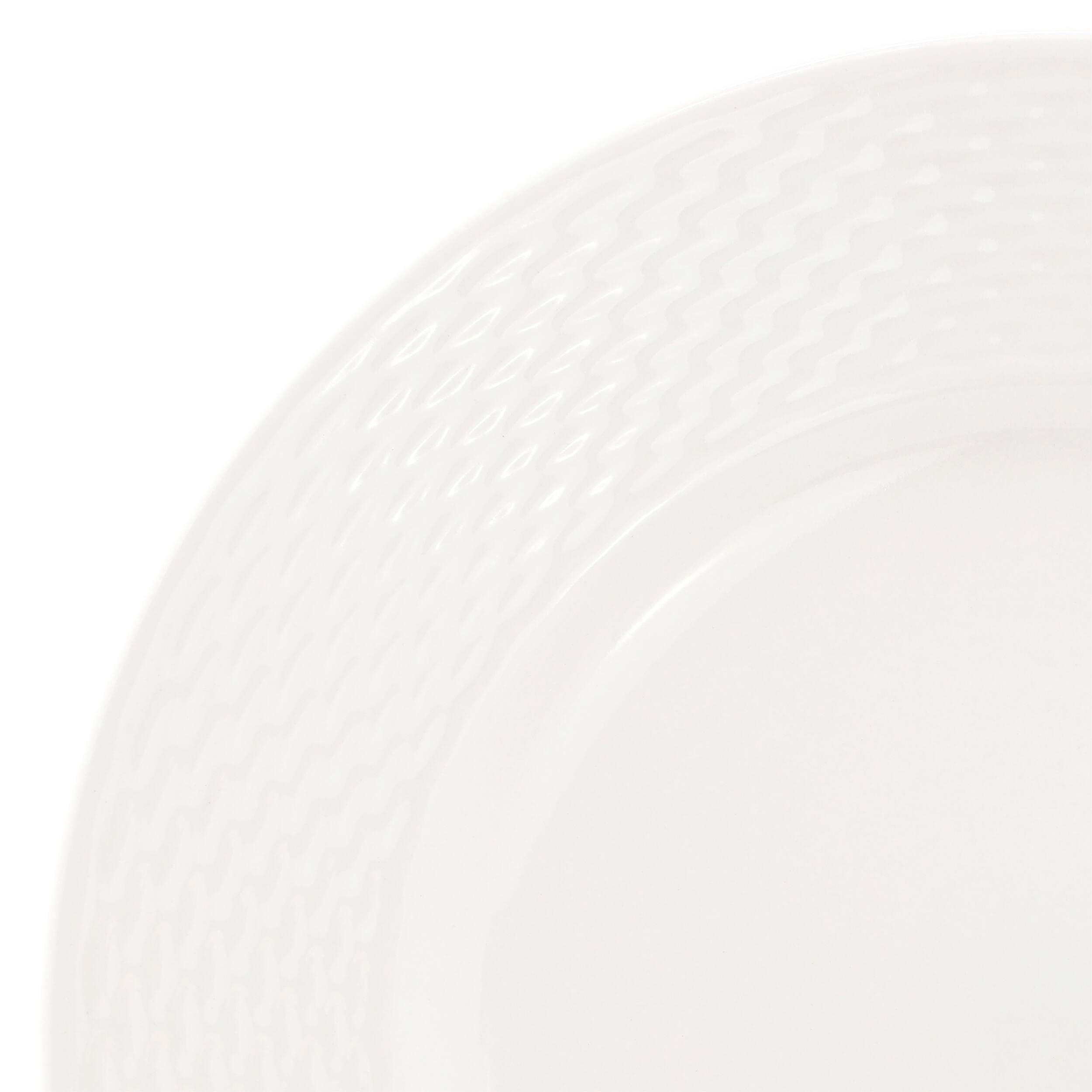 Back. Elama - Elama Ophelia 6 Piece Stoneware Dinner Plate Set in White - White.