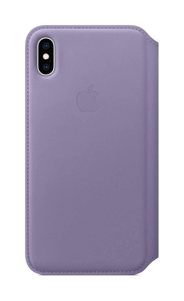 Alt View 2. Apple - Apple iPhone Xs Max Leather Folio Case - Lilac - Lilac.
