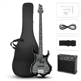 Winado - Ktaxon 46" Full Size Electric Bass Guitar 15W AMP Beginner Kits School Band