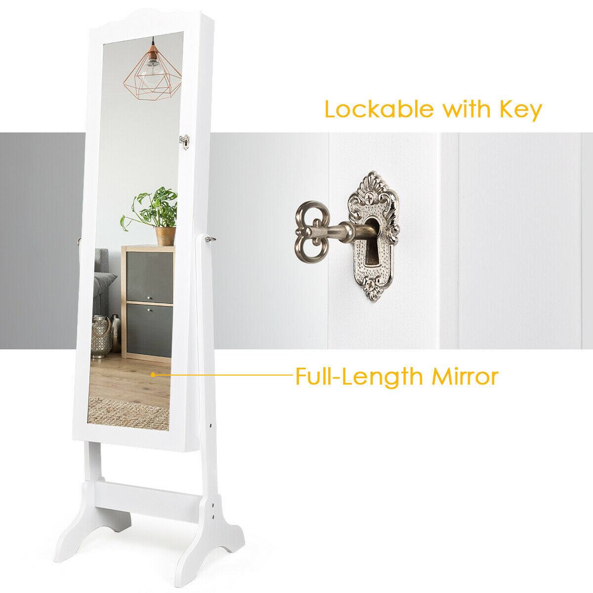 Lockable with Key Full-Length Mirror