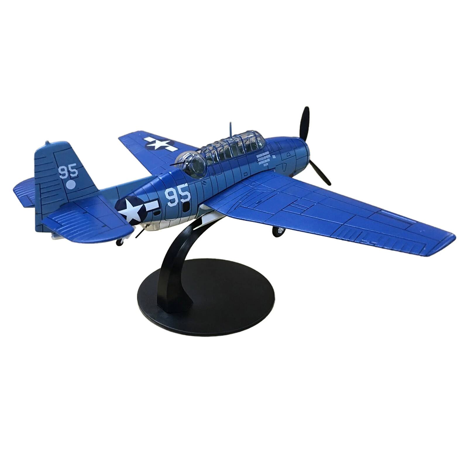 Alt View 2. Militaria Die Cast - Grumman TBF Avenger Bomber Aircraft "White 95, USS Hornet" (1944) United States Navy 1/72 Model by Militaria Die Cast.
