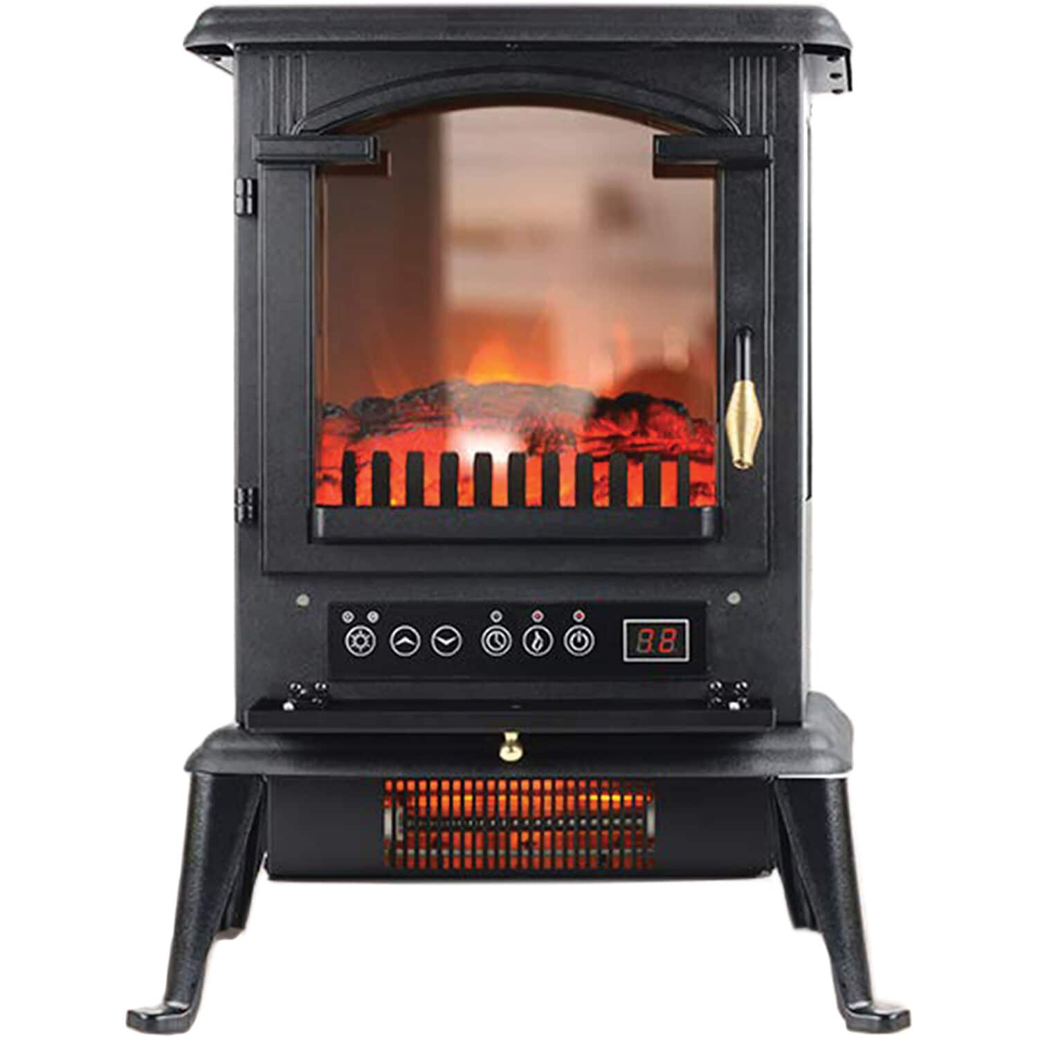 Alt View Zoom 12. Lifesmart - 3 Sided Flame View Infrared Heater Stove - Black.