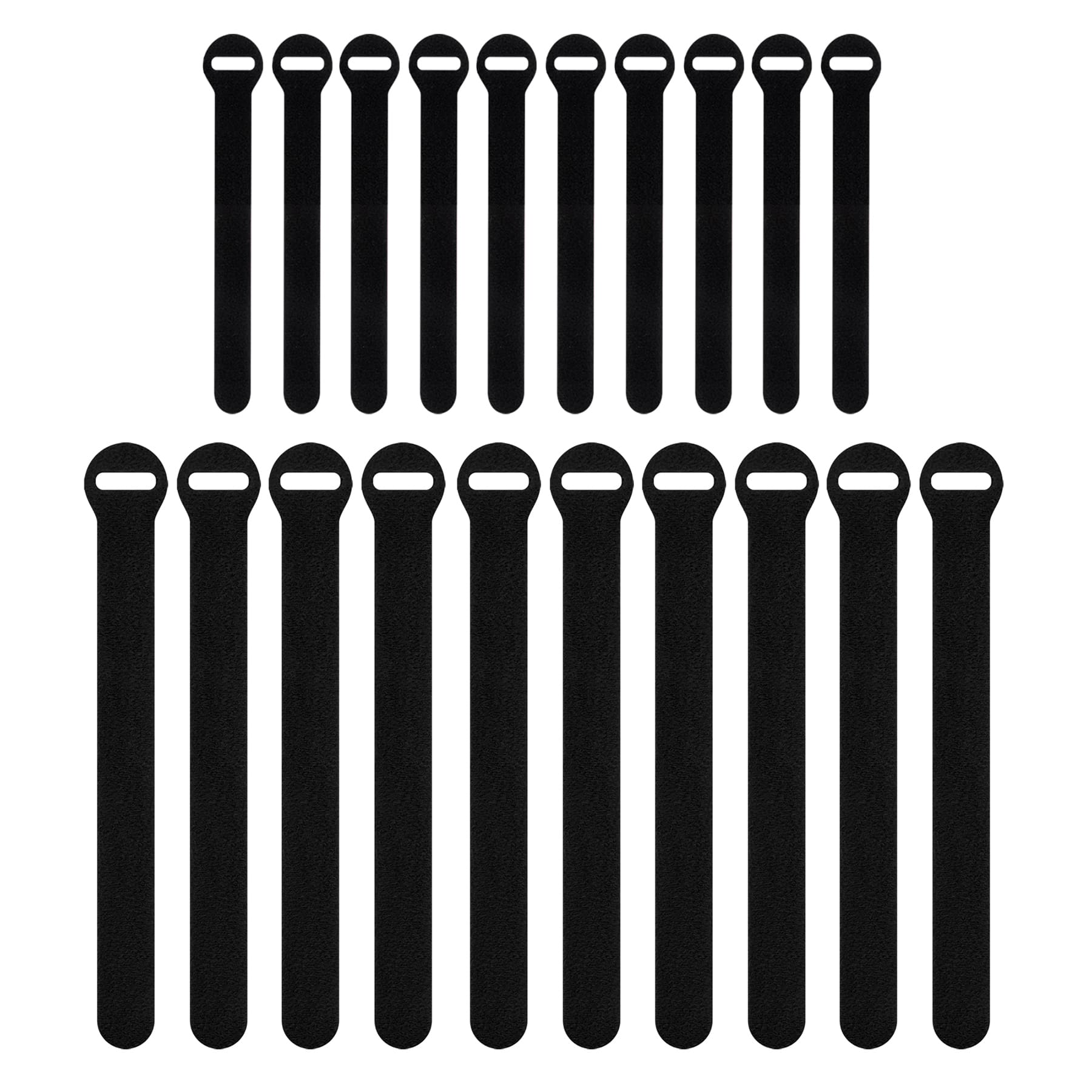 Alt View 11. Wrap-It Storage - Self-Gripping Cable Ties (20-Pack) Reusable Hook and Loop Cord Organizer Cable Tie for Cord Management and Organization - Black.