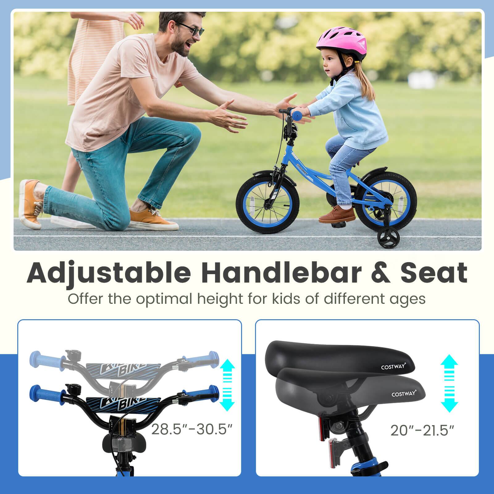 Adjustable Handlebar & Seat  
Offer the optimal height for kids of different ages  

28.5"–30.5"  

20"–21.5"