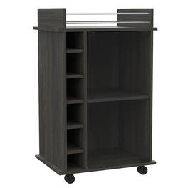 TuHome - Dukat Bar Cart, Two Shelves, Six Built-In Wine Rack, Four Casters, Living Room or Bar Room - Espresso