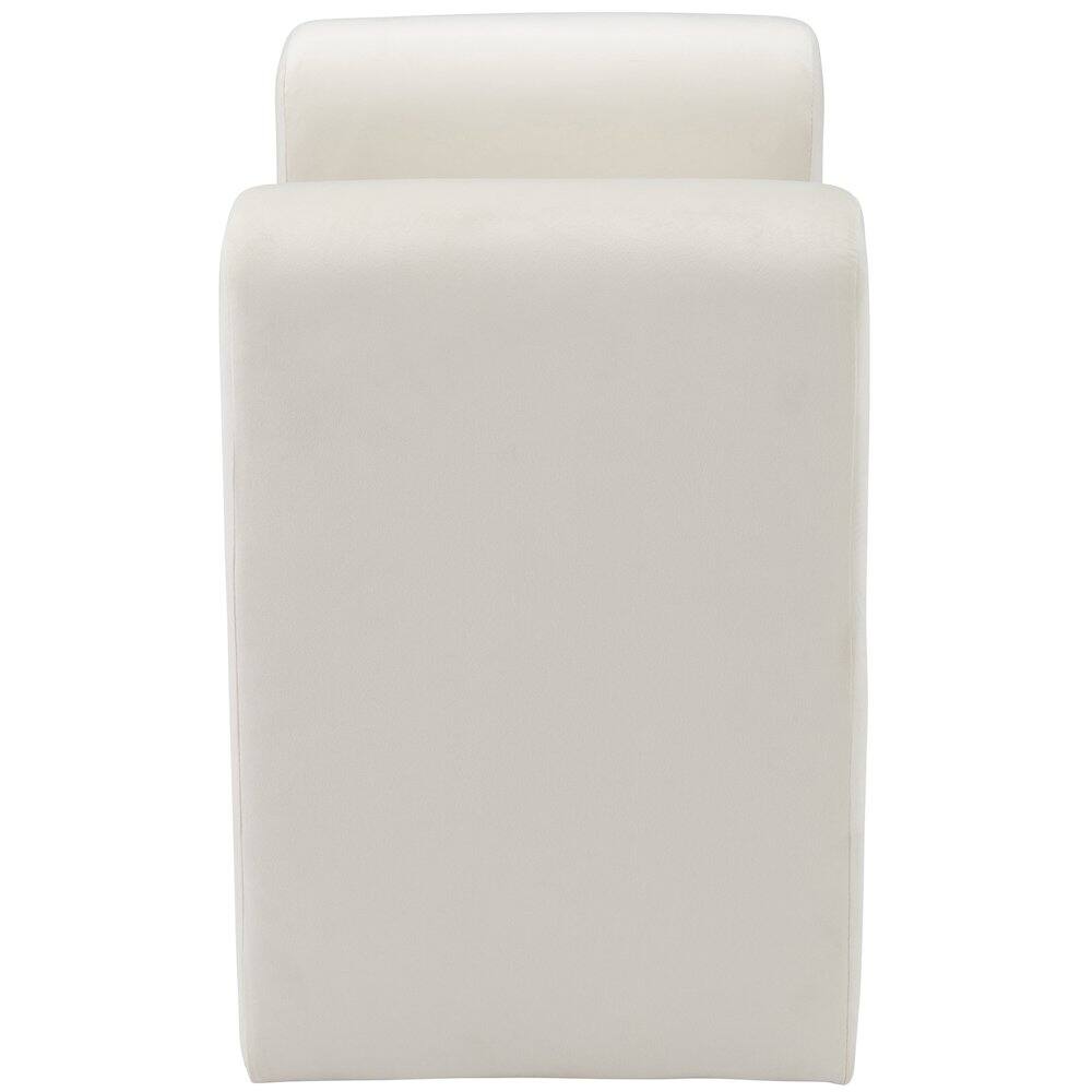 Alt View 3. Meridian Furniture - Sloan Cream Velvet Bench - Beige.