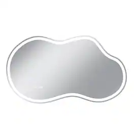 Boyel Living - 27 x 48 in Cloud Shaped LED Wall Mirror with Adjustable Viewing Angle and Front Light