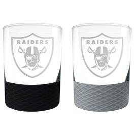 Great American Products - Las Vegas Raiders 14oz. Commissioner Rocks Glass Two-Piece Set - Multicolor