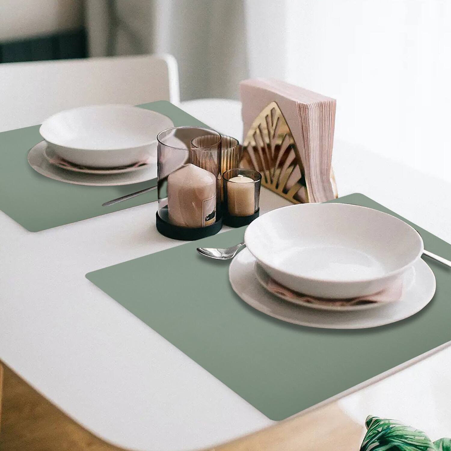 Alt View 2. Frieling - Davanti by  Mattola Placemats Set of 6, Rectangular - Mint.