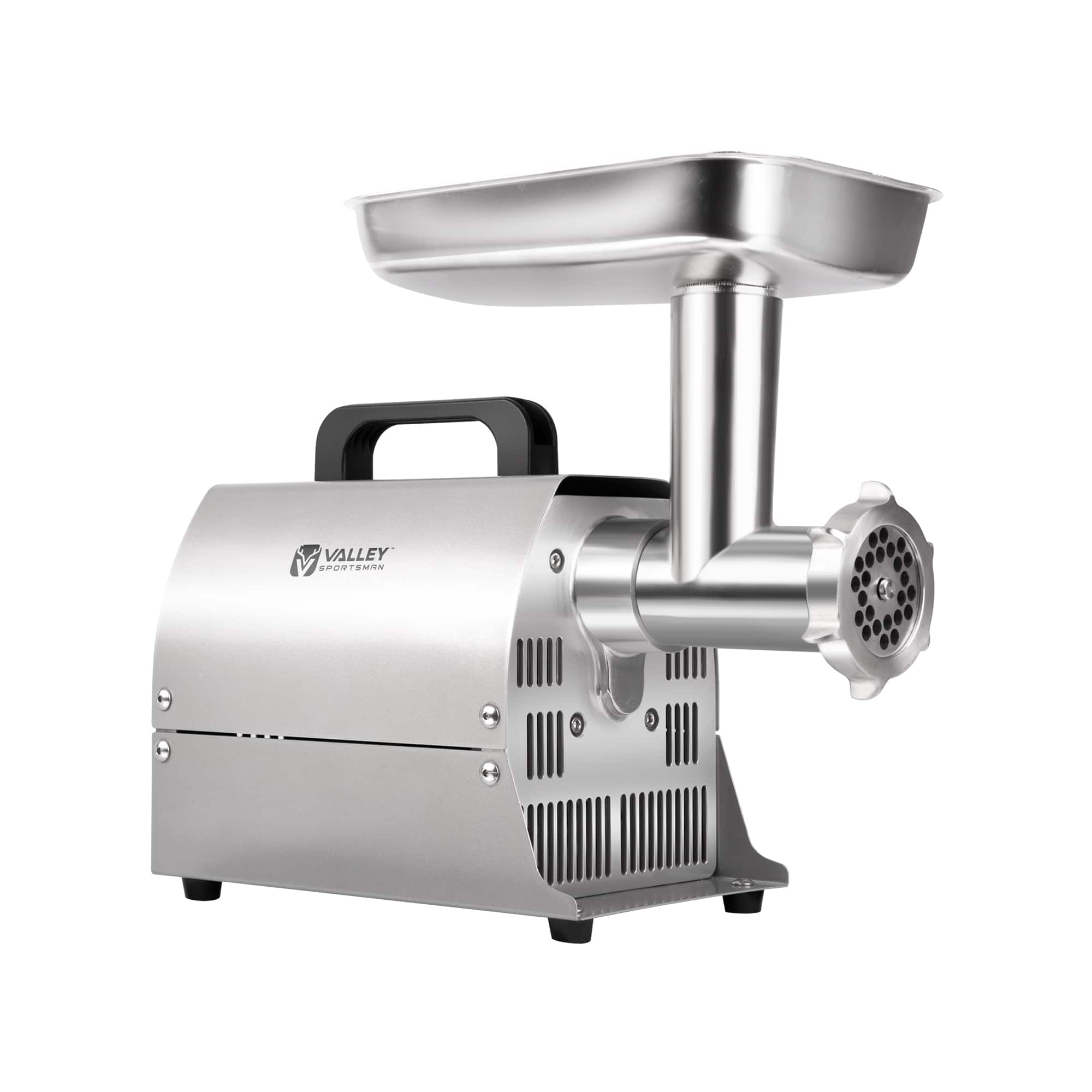 Breezary - Electric Meat Grinder and Sausage Stuffer, 300W Heavy-Duty Stainless Steel Grinder with 2 Plates, Auger & Cleaning Tools - Silver Meat Grinder