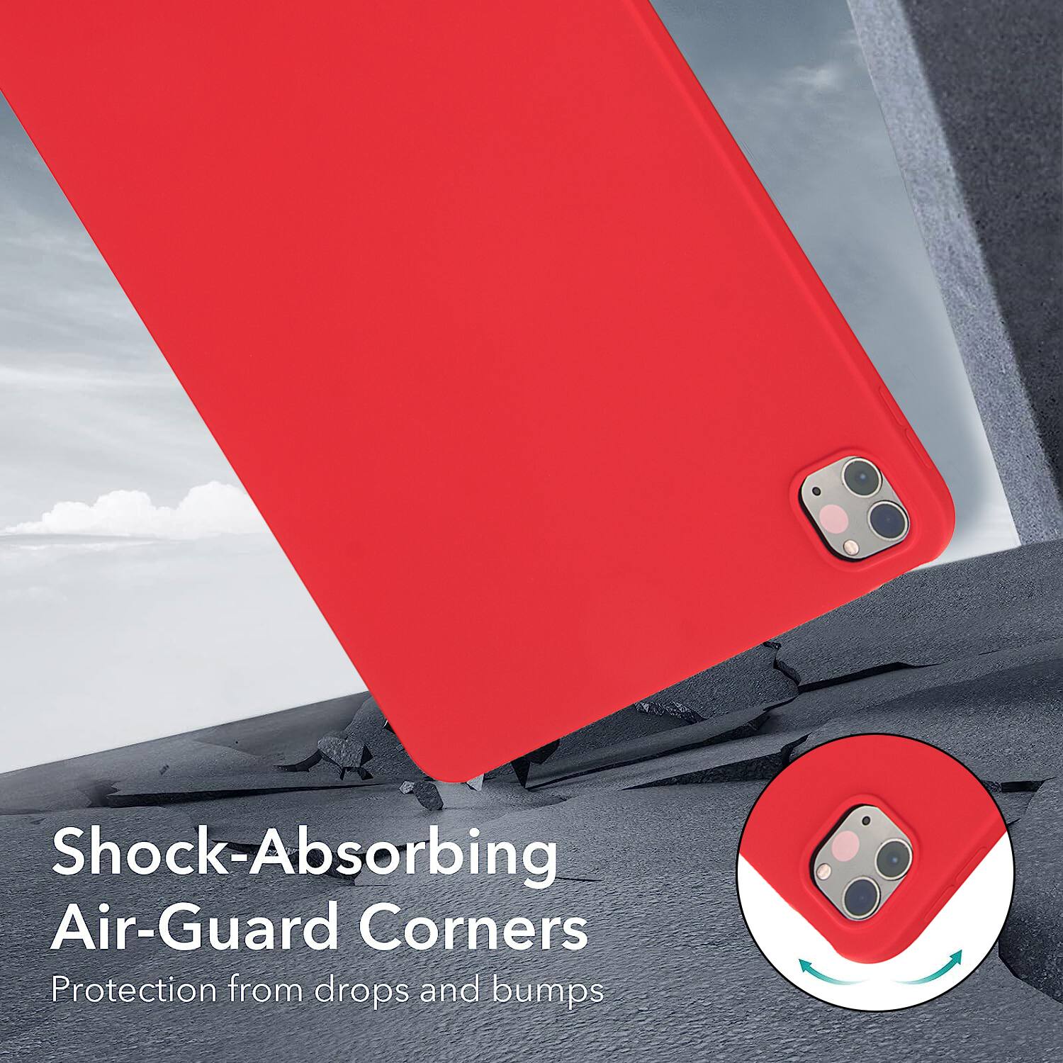 Shock-Absorbing Air-Guard Corners  
Protection from drops and bumps