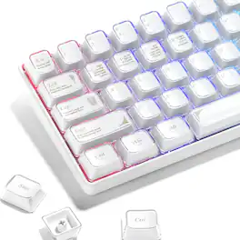 PARKER SLATER - Purple Clear Keycaps Transparent 60 75 100 Percent Crystal Keycap Set Shine Through Key Caps Ceramic Style Mda Profile - White crystal jelly