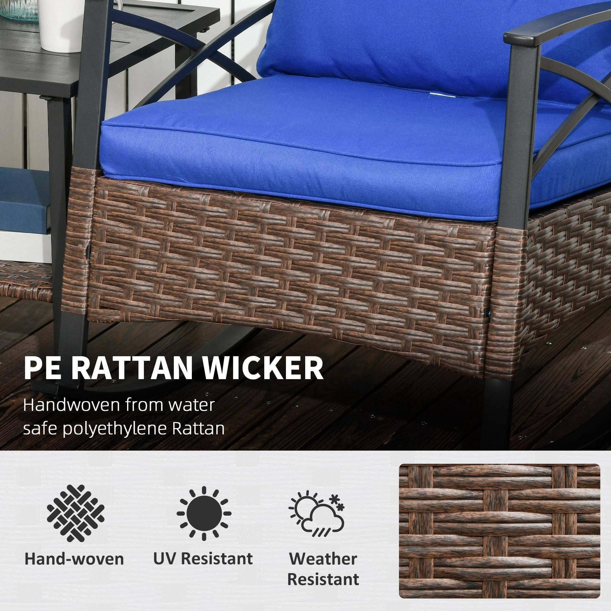 PE RATTAN WICKER  
Handwoven from water safe polyethylene Rattan  

- Hand-woven  
- UV Resistant  
- Weather Resistant