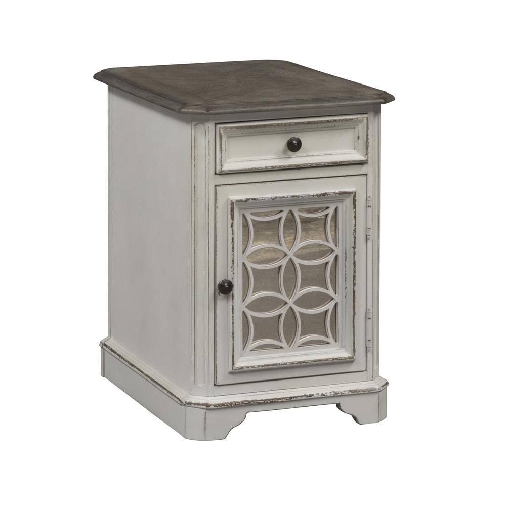 Back. Liberty Furniture Industries - Magnolia Manor Chair Side Table in Antique White - White.
