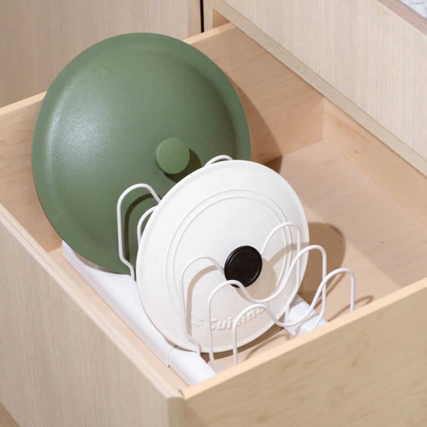 Angle. Better Houseware - Adjustable Cookware Rack White-Coated Steel - White.