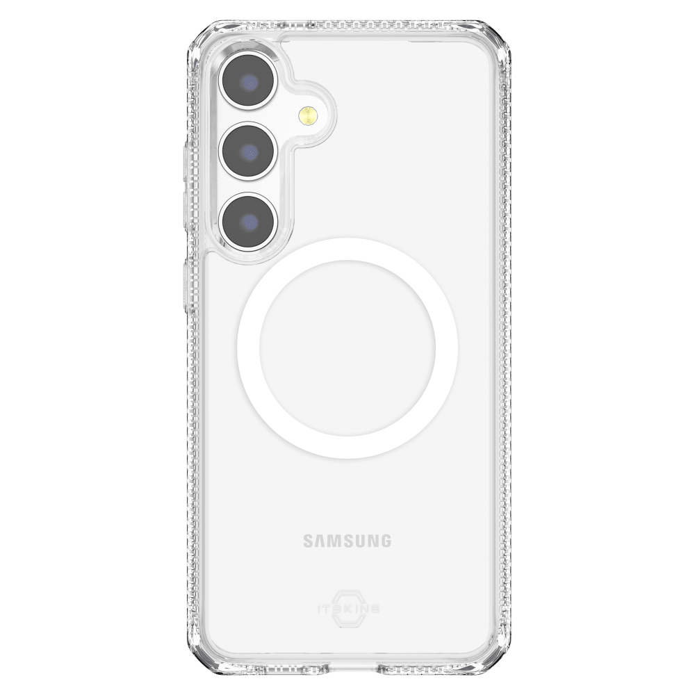 Front. Itskins - Hybrid_R Clear MagSafe Case for Samsung Galaxy S25 - Clear.