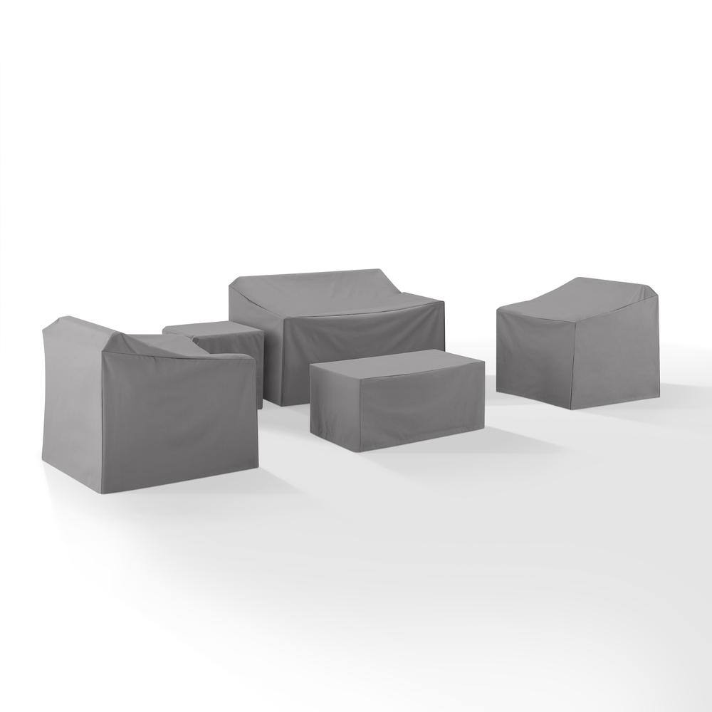 Angle. Crosley Furniture - 5Pc Outdoor Furniture Cover Set - Gray.