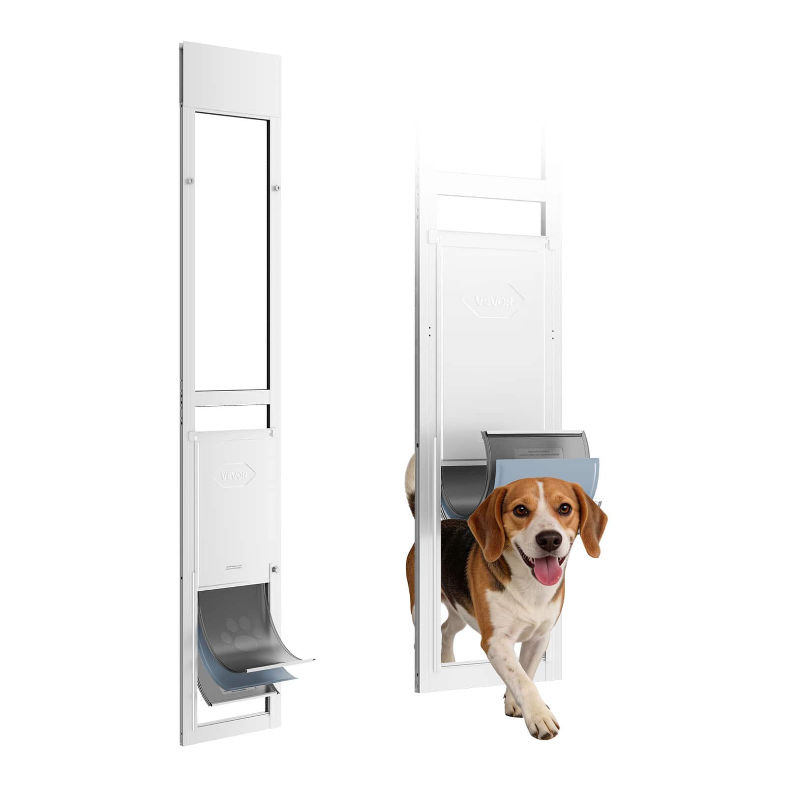"VEVOR - Dog Door for Sliding Glass Door,75 7/8"" to 80 11/16"" Adjustable Height,Aluminum Alloy Frame with Flap and Rotating Hinge - White" price history on PriceWatchPro