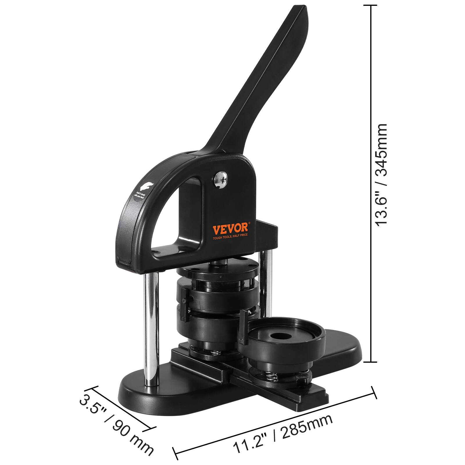 VEVOR  
POU  
FIALE  
345mm / 13.6"  
3.5" / 90 mm  
11.2" / 285mm