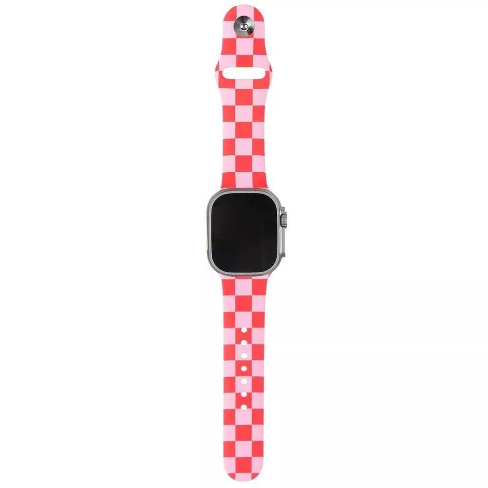 Front. Walli Cases - Walli Cases 44mm-49mm Watch Band - Raspberry Rush - Raspberry Rush.