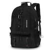 Front. Unique Bargains - 45L Expandable Travel Backpack with Shoe Compartment, TSA Approved Carry On, Fits 18" Laptop, Water-Resistant - Black.