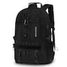 Unique Bargains - 45L Expandable Travel Backpack with Shoe Compartment, TSA Approved Carry On, Fits 18" Laptop, Water-Resistant - Black