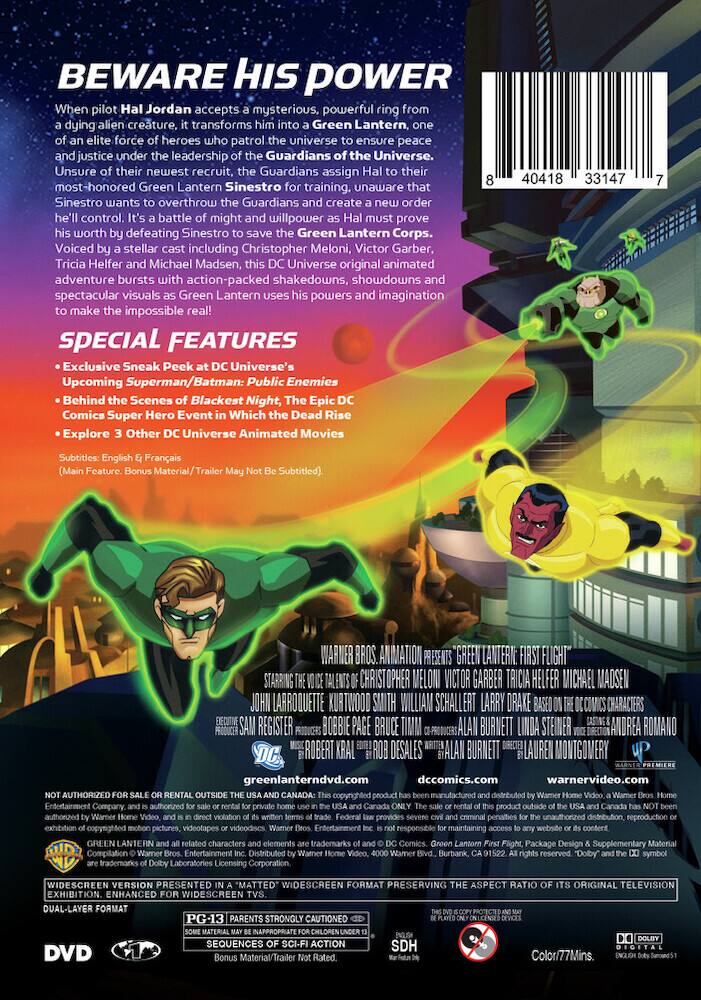 Angle. Green Lantern: First Flight - DVD.