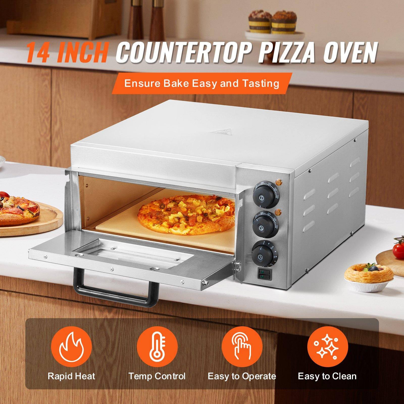 14 INCH COUNTERTOP PIZZA OVEN  
Ensure Bake Easy and Tasting  

- Rapid Heat  
- Temp Control  
- Easy to Operate  
- Easy to Clean