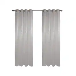 Olivia Gray - 100% Polyester 200 GSM Dyson Embossed Blackout Grommet Curtain Panel 54" x 84" - Silver