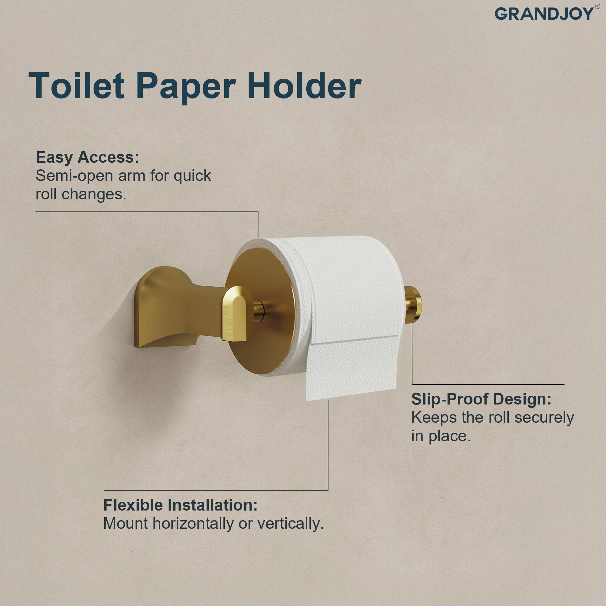 Toilet Paper Holder

Easy Access:
Semi-open arm for quick roll changes.

Slip-Proof Design:
Keeps the roll securely in place.

Flexible Installation:
Mount horizontally or vertically.
