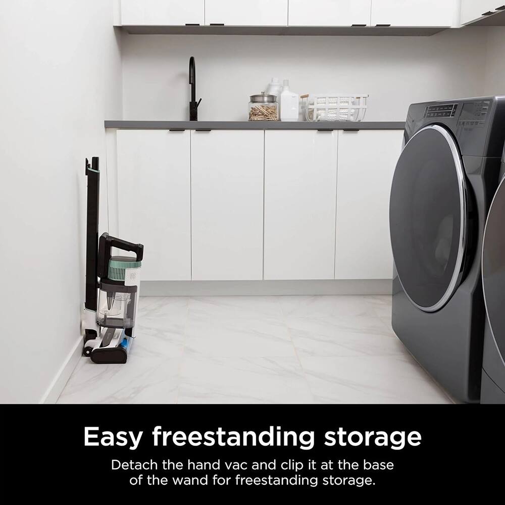 Easy freestanding storage

Detach the hand vac and clip it at the base of the wand for freestanding storage.