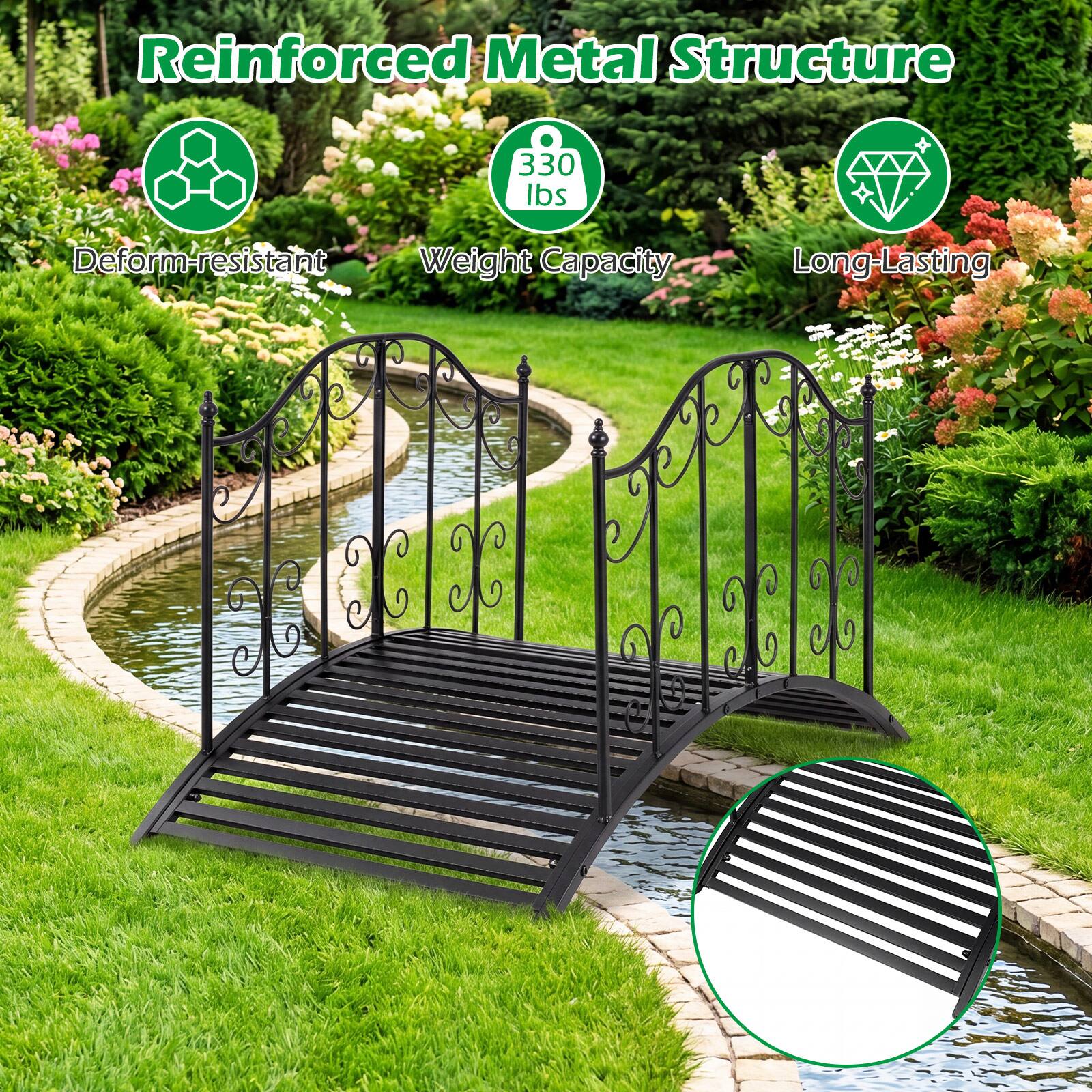 Reinforced Metal Structure  
330 lbs Deform-resistant Weight Capacity Long-Lasting