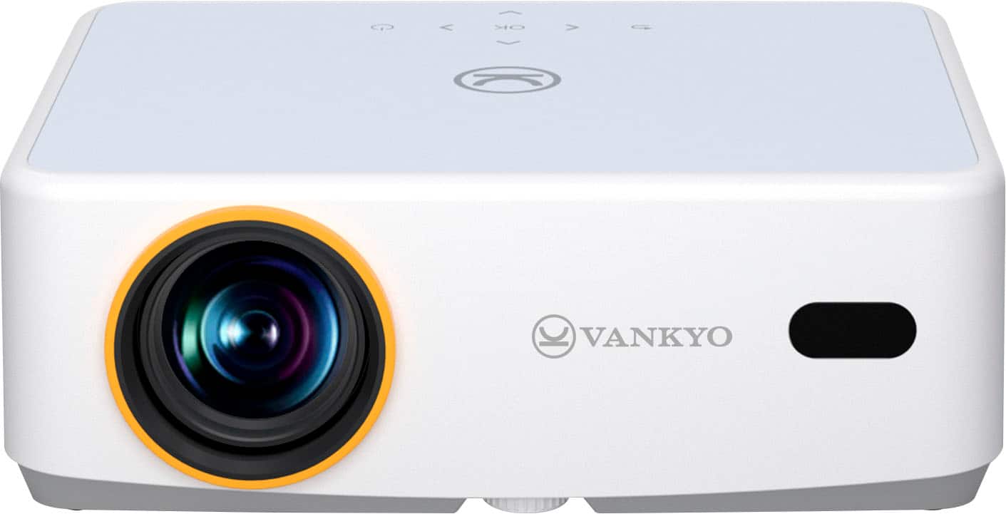 Left. Vankyo - Leisure 570B Native 1080P Wireless Smart WebOS Single LCD Mini Projector, Screen Included - White.